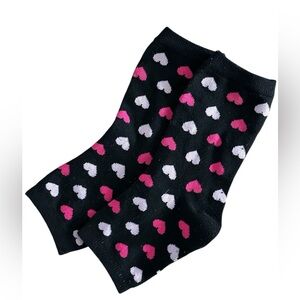Black Heart Patterned pedicure  Socks women one size